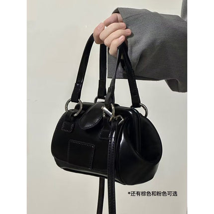 Niche Chocolate Retro Metal Buckle Mini Handbag for Women 2026 New Style Simple Versatile Shoulder Crossbody Bag