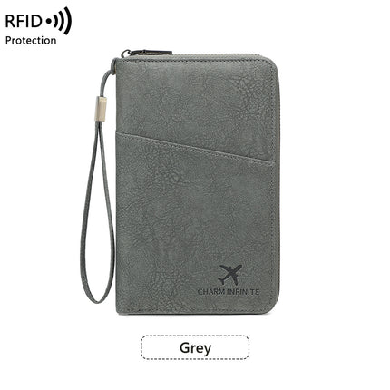 New Rfid Family Passport Holder Wallet Travel Document Storage Bag Simple Large-Capacity Credit Card Protective Case