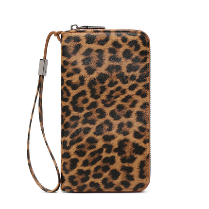 Foreign Trade Cross-Border New Women's Wallet Rfid Multi-Functional Large-Capacity Accordion Card Holder Printed Cow Pattern Clutch Bag