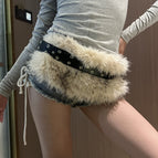 Air eye Mao Mao belt creamy-white / 110cm