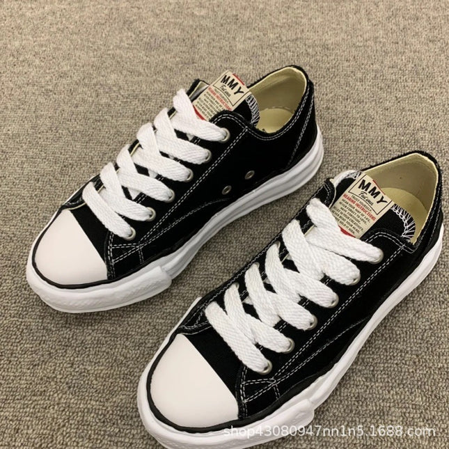 Sanyuan Kangyu Dissolved Shoes mmy Smooth Head Canvas Shoes Couple Men's and Women's Casual Sports Platform Board Shoes