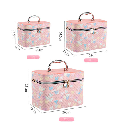 Cosmetic bag large capacity high-end feeling ins style high-value with mirror portable waterproof multifunctional portable storage