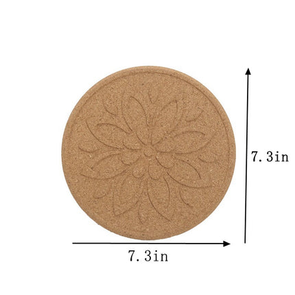 Round Cork Insulation Mat Pot Mat Placemat Plate Wooden Mat Bowl Mat Household Anti-Scalding Mat Table Mat Dining Table Mat