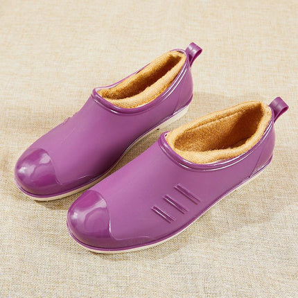 Mom Rain Shoes Women's Shallow Mouth New Fashionable Lightweight Rain Boots Outer Wear Non-slip Adult Work Kitchen Car Wash Glue Shoes