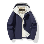 [male two-piece set]-navy blue/environmentally friendly gray / M
