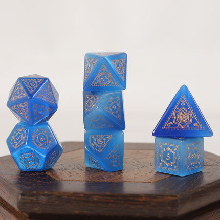 Foreign Trade Wholesale Six-Pointed Star Pattern Dice Series Dungeons and Dragons Dnd Gemstone Crafts Entertainment Dice