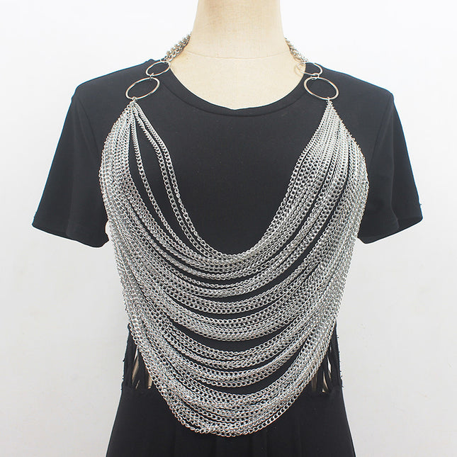Sexy Chest Chain Sexy Underwear Body Chain Women's Perspective Metal Bra Clavicle Necklace