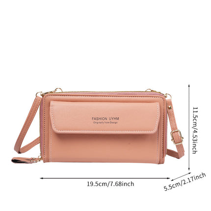 2025 New Women's Crossbody Bag Korean Style Fashion Shoulder Bag Versatile Large Capacity Double Zipper Mobile Phone Bag Women Wholesale