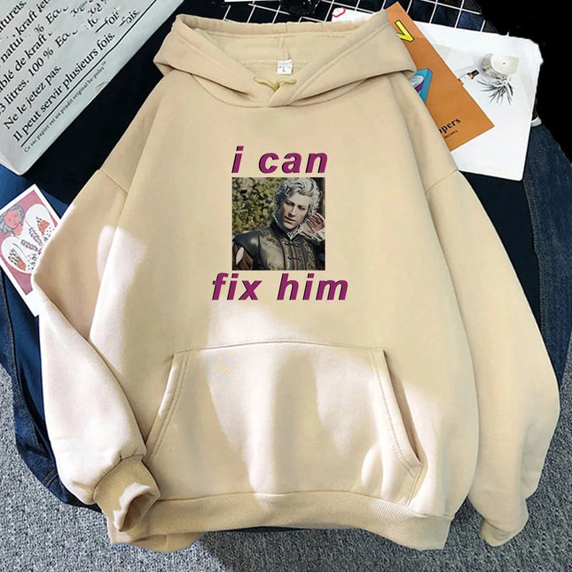 I Can Fix Him Baldur's Gate 3 Astarion Men's Game Graphic Hoodie