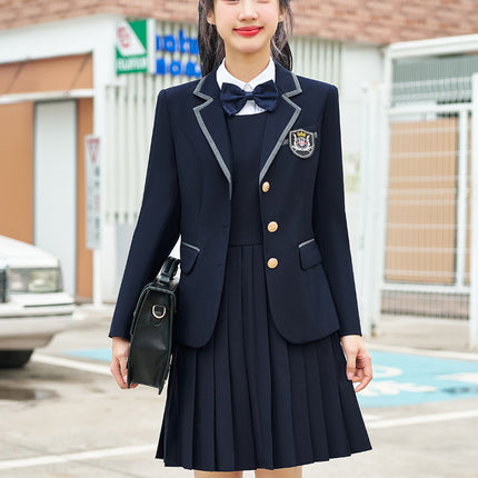 English Style Kindergarten Garden Clothing Spring and Autumn School Uniform Billiards Room Attendant Workwear Suit suit Pleated Skirt JK Uniform