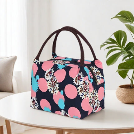Oxford cloth printed lunch box bag new fashion casual ladies portable lunch bag hand mummy bag cartoon cute