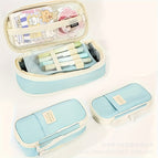 Twill retractable pencil case [light blue]