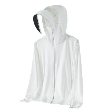 Summer New High-Quality Sun Protection Clothing for Men and Women, Couple's Skin Protection Clothing, Four-Way Stretch Outdoor Sun Protection Clothing with Detachable Brim
