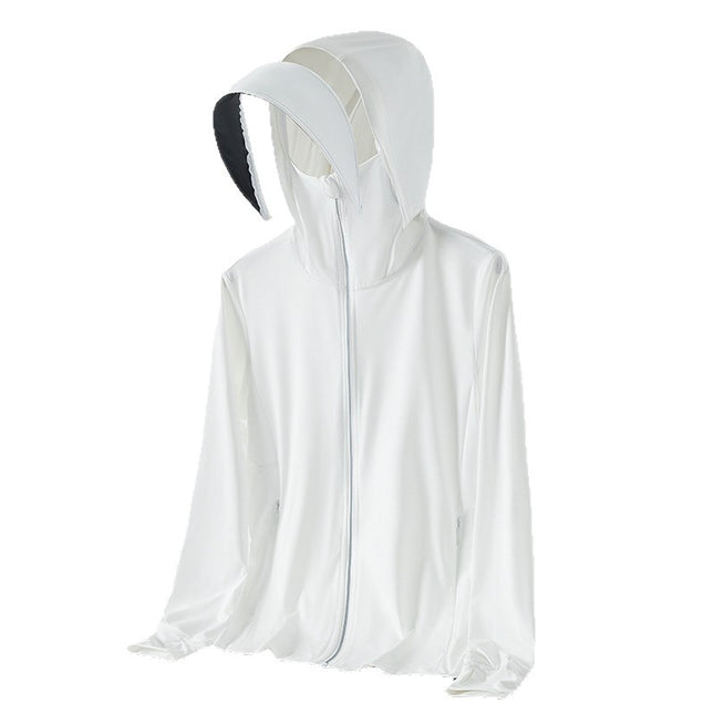 Summer New High-Quality Sun Protection Clothing for Men and Women, Couple's Skin Protection Clothing, Four-Way Stretch Outdoor Sun Protection Clothing with Detachable Brim