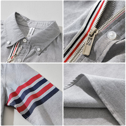 Hot Hot men's long sleeve shirt fashion retro color matching bar casual handsome shirt coat in stock wholesale