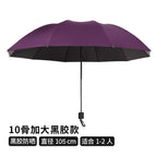 Purple [manual] 10-bone thickened rod windproof vinyl umbrella