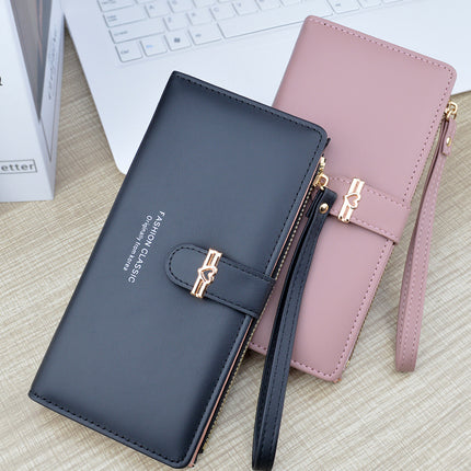 New Wallet Women's Long Multi-Card Holder Zipper Buckle Wallet Fashionable Simple Soft Wallet Change Clutch Bag
