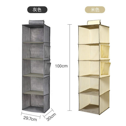 Bamboo wardrobe storage hanging bag multi-functional washable folding clothing storage organizing bag hanging storage hanging bag
