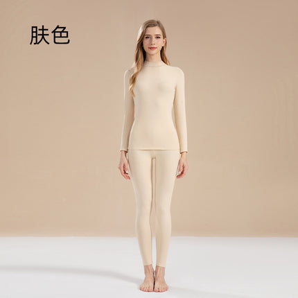 Autumn and Winter Pure Cotton Thermal Underwear Set for Women, Solid Color Base Layer, All-Cotton Sweater, Thin Thermal Underwear for Students and Young Girls