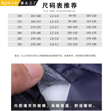 Anti-Static Work Cotton Jacket for Men, Detachable, Cold-Proof and Warm, with Reflective Strips, Power Industry Protective Clothing, Removable Liner