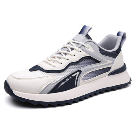 Men's Shoes 2025 New Trend Height Increasing Breathable Sneakers Plaid Mesh Running Casual Shoes Sports