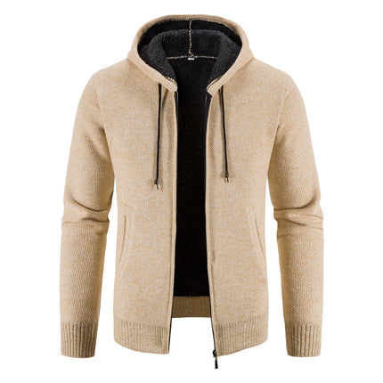 A generation of men's sweater cardigan wear autumn and winter New Trend Plus velvet padded knitted coat clothes