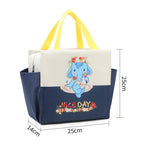 Tc34 [navy blue] cartoon bento bag on both sides