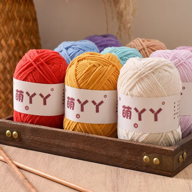 Chenille Ultra-Fine Ice Strip Yarn for Handmade Crochet Dolls DIY Knitting Materials Yarn Ball Cute Matte Fine-Spun Yarn