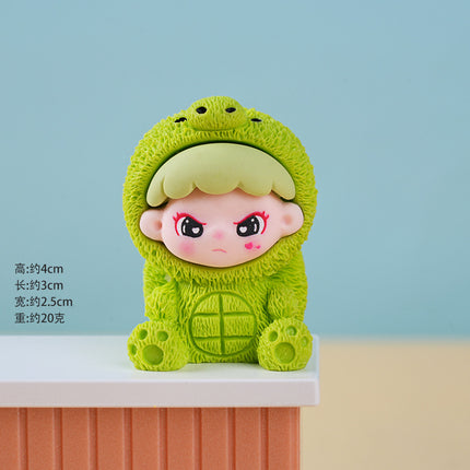 New Cartoon Sitting Posture Cute DIY Backpack Pendant Resin Keychain Phone Case Micro Landscape Ornament