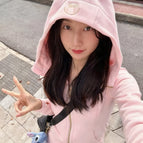 Peony pink gold slim fit sweatshirt / 2 yards = s