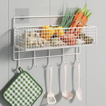 Bathroom bathroom shelf kitchen living room dormitory wall hanging punch-free storage rack storage rack hanging basket nail-free
