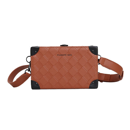 New Korean Style Trendy Brand Fashion Woven Small Square Bag Shoulder Bag Crossbody Small Square Bag High Quality Box Bag Women's Bag