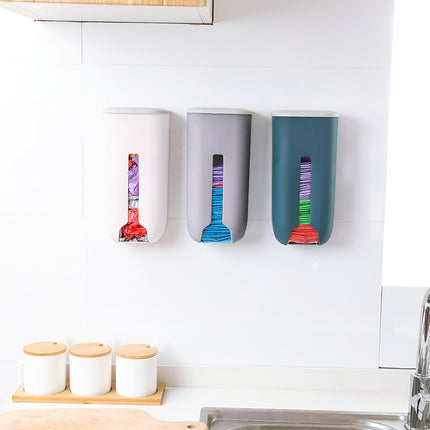 Punch-free Kitchen Flip Garbage Bag Storage Box Plastic Bag Organize Storage Box Bag Rectable Wall-mounted Storage