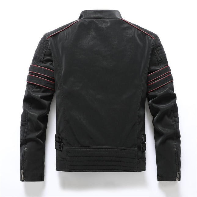 Factory Direct Sales men's autumn and winter frosted leather clothing fashion slim brushed PU jacket motorcycle fashion brand Slim jacket