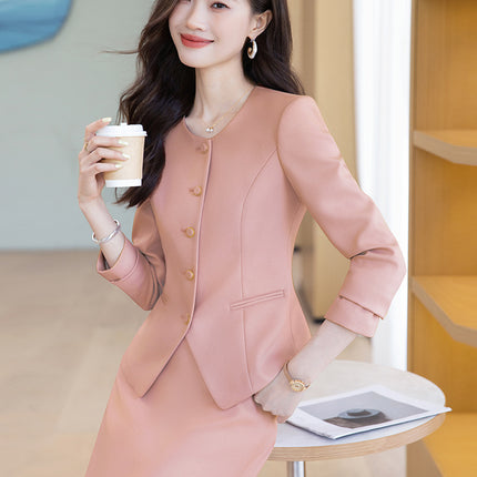 Cross-Border High-End Suit Dress for Women, Elegant Host Formal Wear, Beauty Salon Front Desk Receptionist Professional Work Uniform