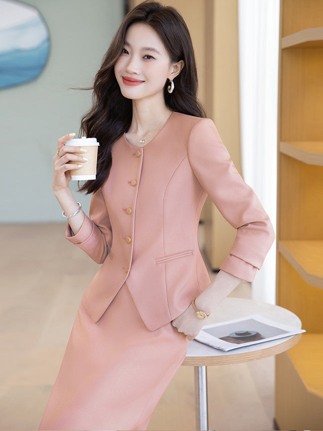 Cross-Border High-End Suit Dress for Women, Elegant Host Formal Wear, Beauty Salon Front Desk Receptionist Professional Work Uniform