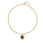 874 tiger eye stone ball necklace [44.5+5cm]