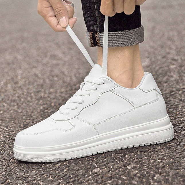 Invisible Height Increase 8CM Board Shoes Thick Sole White Shoes Platform Shoes Spring and Autumn Low-top Craft sneaker Casual Shoes