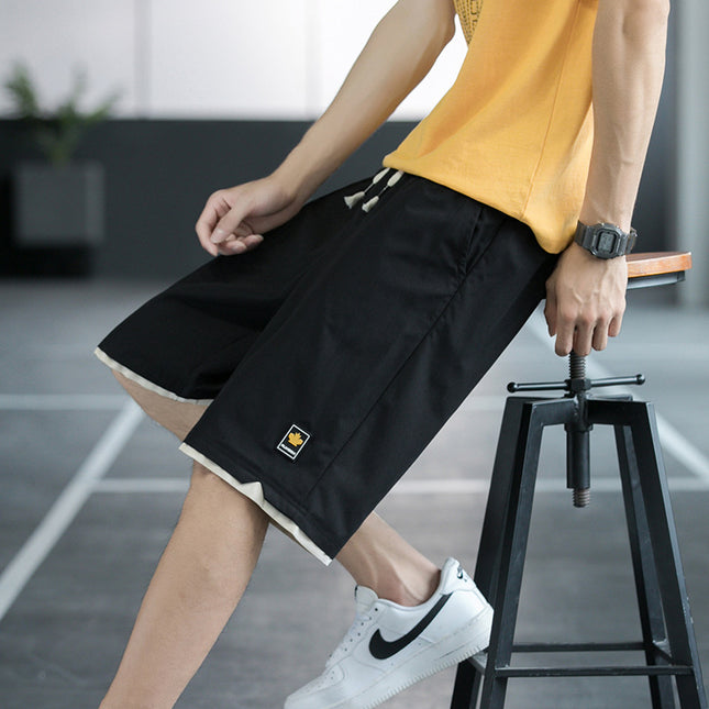 Summer New Trendy Men's Shorts Large Size Loose Fashion Versatile Youthful Popular Casual Shorts Men's Knee-Length Shorts