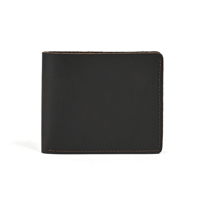 Men's Crazy Horse Leather Wallet Genuine Leather Card Holder Simple 80% off Horizontal Style Pure Leather Vintage Wallet