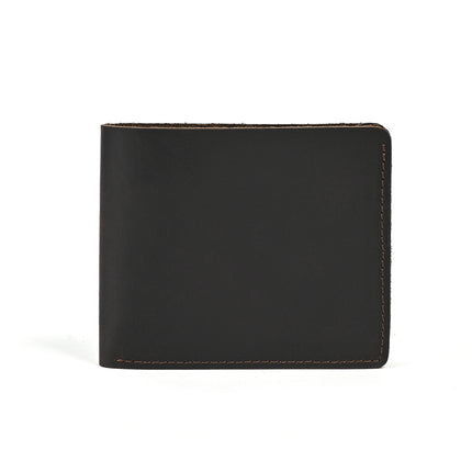 Men's Crazy Horse Leather Wallet Genuine Leather Card Holder Simple 80% off Horizontal Style Pure Leather Vintage Wallet
