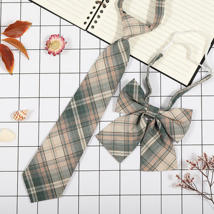 Japanese Plaid JK Tie Tie Set Women's College Style Graduation Photo Free Accessories Korean Style Bow Mariners Suit