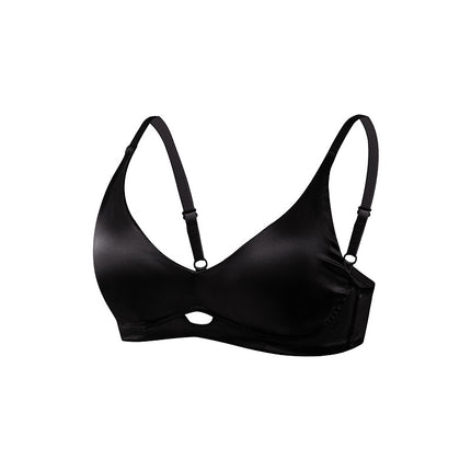 Tangge Silk Underwear Without Steel Rim 19 Mm Double-sided Satin Mulberry Silk Thin Chicken Heart Push-up Bra