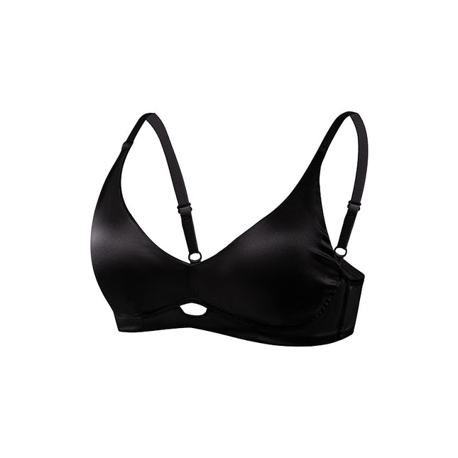 Tangge Silk Underwear Without Steel Rim 19 Mm Double-sided Satin Mulberry Silk Thin Chicken Heart Push-up Bra
