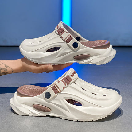 Trendy Men's Summer Outdoor Clogs with a Soft Sole, Sporty Closed-Toe Sandals, Men's Outdoor Beach Slippers