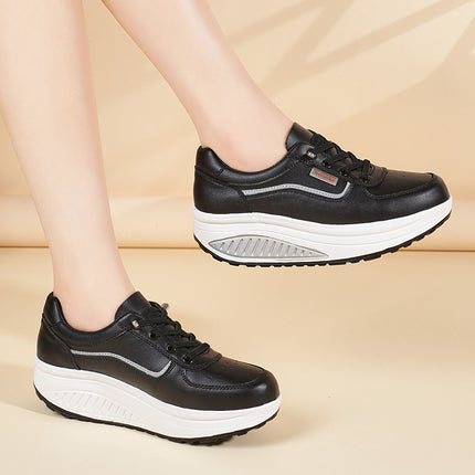 White Shoes for Women, Mother's Shoes, 2025 Spring & Fall New Rocking Shoes, Sports Shoes, Thick-Soled Casual Shoes, Breathable Commuter Shoes