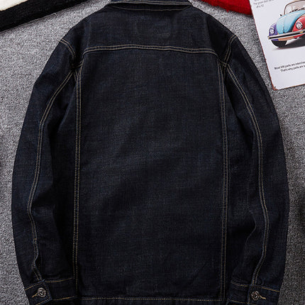 plus size Men's TEMU Denim Jacket Plus-sized AliExpress Top Amazon Stretch Jacket Stand-alone Shirt