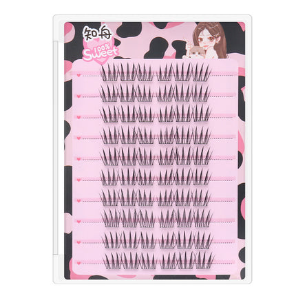 [10 rows of glue-free] super-large capacity women's group Aidou daughter soft slender long segmented glue-free eyelashes