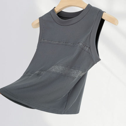 Niche gray stitching sleeveless vest women's outer wear slim slimming waste soil wind hot American top hot girl wear