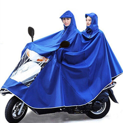 Raincoat double electric car motorcycle poncho battery car adult riding single plus size thickening factory one piece wholesale